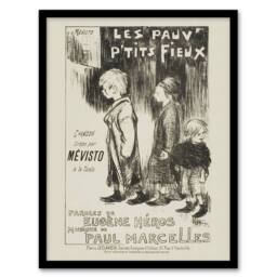 Artery8 Poor Little Things Poster Sketch Steinlen Framed Wall Art Print in White - Size: A4 - thumbnail 1
