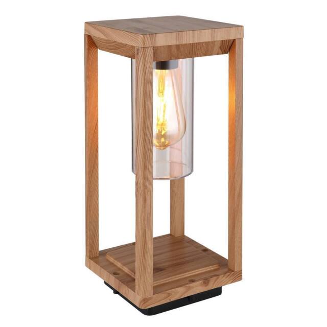 Netlighting Candela Outdoor Pedestal Light Wood Look IP44 1x E27 in Brown - image 1