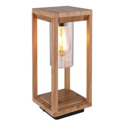 Netlighting Candela Outdoor Pedestal Light Wood Look IP44 1x E27 in Brown