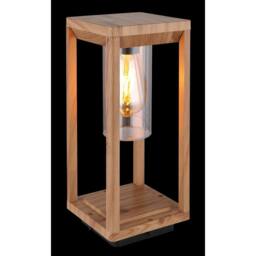 Netlighting Candela Outdoor Pedestal Light Wood Look IP44 1x E27 in Brown - thumbnail 5