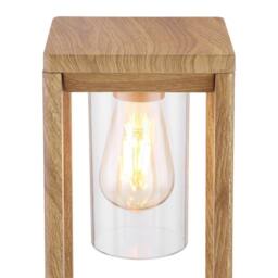 Netlighting Candela Outdoor Pedestal Light Wood Look IP44 1x E27 in Brown - thumbnail 3
