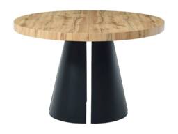Vente-unique Extendable Dining Table 4 To 12 People In MDF & Black Metal - Light in Light Oak - thumbnail 2