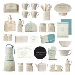 Orsina Country Kitchen Shopping Bag, Reusable Fabric Tote With Charming Kitchen Utensil Print & Sturdy Handles in Natural - thumbnail 3