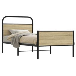 Berkfield Home Bed Frame without Mattress 80x200 cm Sonoma Oak Engineered Wood in Brown - thumbnail 1