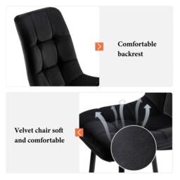 KOSY KOALA Dark Grey Dining Table Set with 6 Velvet Chairs Dining Room Furniture in Charcoal - thumbnail 6