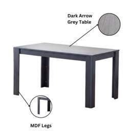 KOSY KOALA Dark Grey Dining Table Set with 6 Velvet Chairs Dining Room Furniture in Charcoal - thumbnail 4