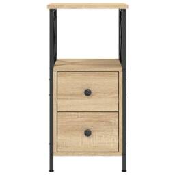 Berkfield Home Bedside Cabinet Sonoma Oak 34x35.5x70 cm Engineered Wood in Brown - thumbnail 6