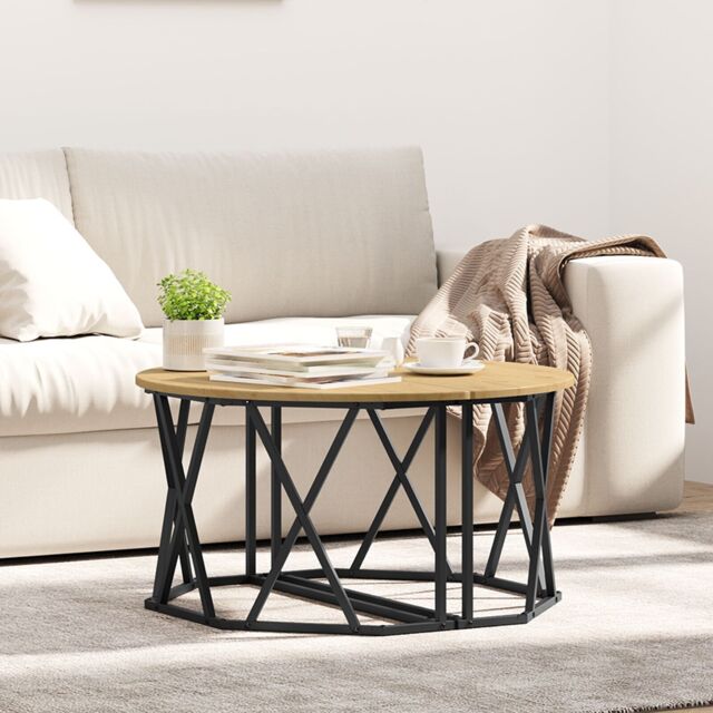 Berkfield Home Coffee Table Artisan Oak 31.5x31.5x16.5 inches Made from Engineered Wood in Brown - image 1