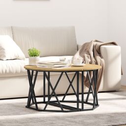 Berkfield Home Coffee Table Artisan Oak 31.5x31.5x16.5 inches Made from Engineered Wood in Brown - thumbnail 1