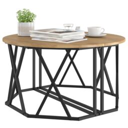 Berkfield Home Coffee Table Artisan Oak 31.5x31.5x16.5 inches Made from Engineered Wood in Brown - thumbnail 3