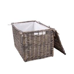 FLAVORA Medium-Wickerfield Bronze Wicker Large Storage Hamper Chest - Size: 500mm - thumbnail 6