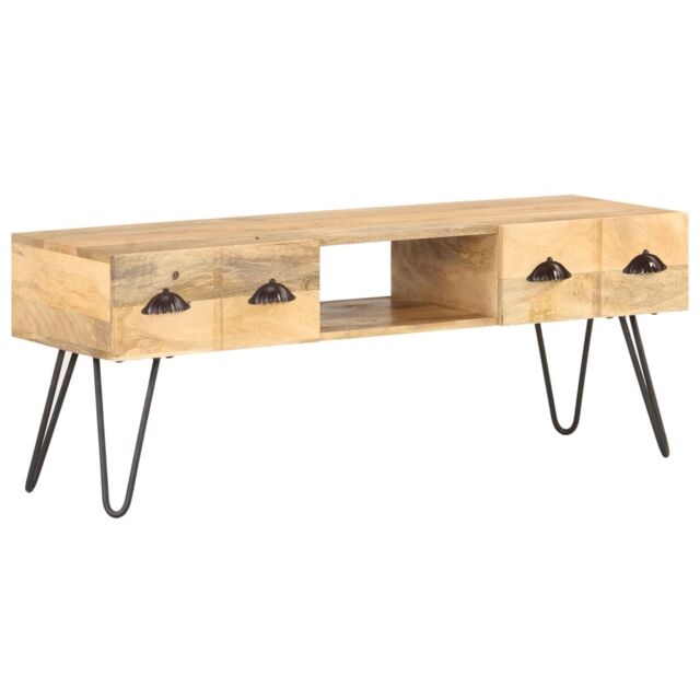Berkfield Home TV Cabinet 120x35x45 cm Solid Mango Wood in Brown - Size: 120 x 35 x 45 cm - image 1