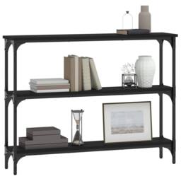 Berkfield Home Console Table Black 100x22.5x75 cm Engineered Wood - thumbnail 3