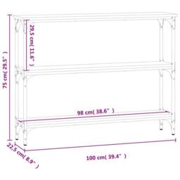 Berkfield Home Console Table Black 100x22.5x75 cm Engineered Wood - thumbnail 9