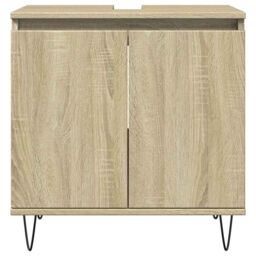 Berkfield Home 3 Piece Bathroom Furniture Set Sonoma Oak Engineered Wood in Brown - thumbnail 5