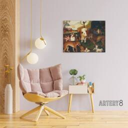 "Artery8 Edward Hicks Peaceable Kingdom Canvas Wall Art Print - Size: W18"" x H24""" - thumbnail 3