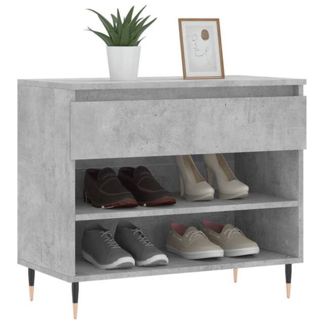 Berkfield Home Shoe Cabinet Concrete Grey 70x36x60 cm Engineered Wood - Size: 70 x 36 x 60 cm - image 1
