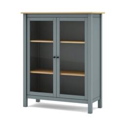 CALICOSY Misti 2-Door Display Cabinet W90 X H110 Cm in Green - thumbnail 6
