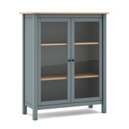 CALICOSY Misti 2-Door Display Cabinet W90 X H110 Cm in Green - thumbnail 3