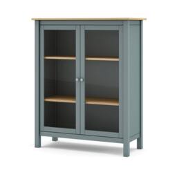 CALICOSY Misti 2-Door Display Cabinet W90 X H110 Cm in Green - thumbnail 9
