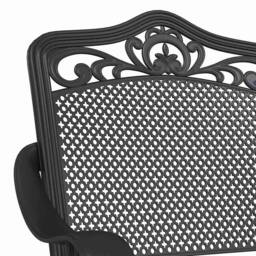 Berkfield Home Modern Garden Chairs 2 Pack Black Cast Aluminum - thumbnail 7