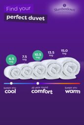 Slumberdown Made For You Two Duvet 4.5/10.5 Tog All Year Round Duvet in White - Size: King - thumbnail 6