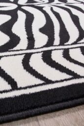 Kukoon Runner Rug Black White Zebra Print Long Hallway Rugs - Size: 60 cm x 240 cm - thumbnail 2