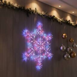 Garden Greatness 300 LED Multicolour Starburst Snowflake in Silver - Size: 1 Pack