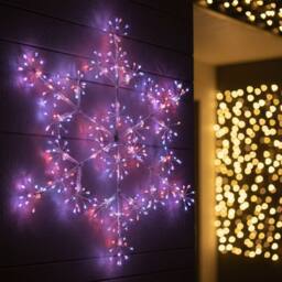 Garden Greatness 300 LED Multicolour Starburst Snowflake in Silver - Size: 1 Pack - thumbnail 2
