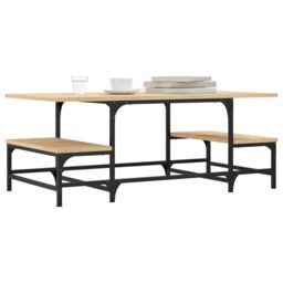 Berkfield Home Coffee Table Sonoma Oak 100x50.5x40 cm Engineered Wood in Brown - thumbnail 3