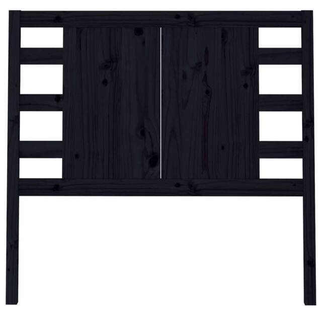 Berkfield Home Headboard Black 106x4x100 cm Solid Wood Pine - Size: 106 x 4 x 100 cm - image 1