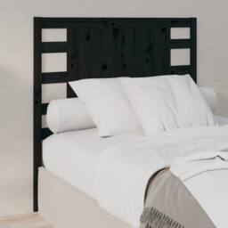 Berkfield Home Headboard Black 106x4x100 cm Solid Wood Pine - Size: 106 x 4 x 100 cm - thumbnail 2