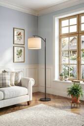 Garden Sanctuary Floor Lamp with Foot Switch in Black