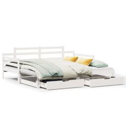 Berkfield Home Daybed with Trundle & Drawers without Mattress White 80x200 cm - thumbnail 2