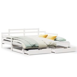 Berkfield Home Daybed with Trundle & Drawers without Mattress White 80x200 cm - thumbnail 1