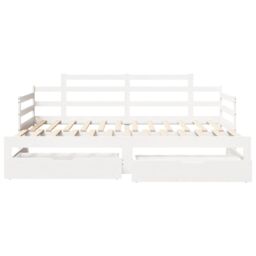 Berkfield Home Daybed with Trundle & Drawers without Mattress White 80x200 cm - thumbnail 4