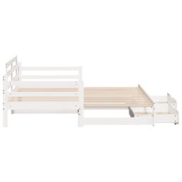 Berkfield Home Daybed with Trundle & Drawers without Mattress White 80x200 cm - thumbnail 6