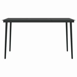 Berkfield Home 5 Piece Garden Dining Set Black Poly Rattan Glass - thumbnail 7
