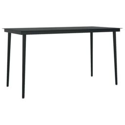 Berkfield Home 5 Piece Garden Dining Set Black Poly Rattan Glass - thumbnail 6