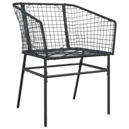 Berkfield Home 5 Piece Garden Dining Set Black Poly Rattan Glass - thumbnail 4