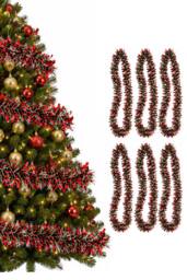 Neel Blue 2M Mixed Colour Christmas Tinsel Garland, Metallic Garland - 6pcs