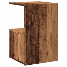 Berkfield Home Bedside Cabinet Old Wood 35x35x55 cm Engineered Wood in Brown - Size: 35 x 35 x 55 cm - thumbnail 7