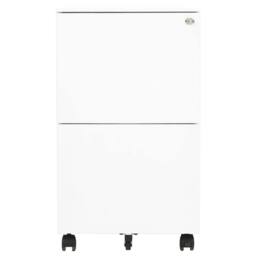 Berkfield Home Mobile File Cabinet White 39x45x67 cm Steel - Size: 39 x 45 x 67 cm - thumbnail 3