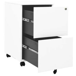 Berkfield Home Mobile File Cabinet White 39x45x67 cm Steel - Size: 39 x 45 x 67 cm - thumbnail 5