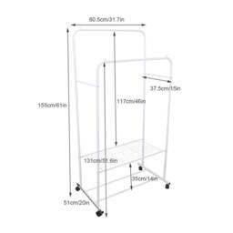Havendro 2-Tier 2-in-1 Clothes Rack With Shoe Storage in White - thumbnail 2
