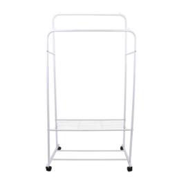 Havendro 2-Tier 2-in-1 Clothes Rack With Shoe Storage in White - thumbnail 5