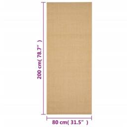 Berkfield Home Rug Natural Sisal 80x200 cm in Brown - Size: 100 cm diameter - thumbnail 7