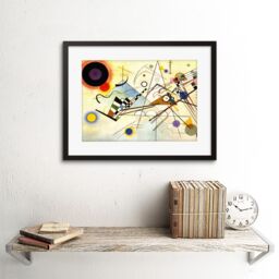 "Artery8 Wassili Kandinsky Composition 8 VIII 1923 Bright Colourful Geometric Abstract Art Artwork Framed Wall Art Print 12X16 Inch - Size: W12"" x H16""" - thumbnail 2