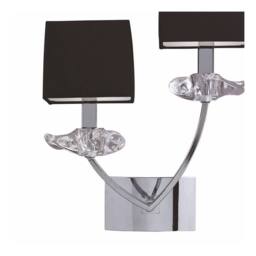 Netlighting Akira Wall Lamp Switched 2 Light E14 Polished Chrome with Black Shades in Grey - thumbnail 3
