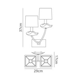 Netlighting Akira Wall Lamp Switched 2 Light E14 Polished Chrome with Black Shades in Grey - thumbnail 2
